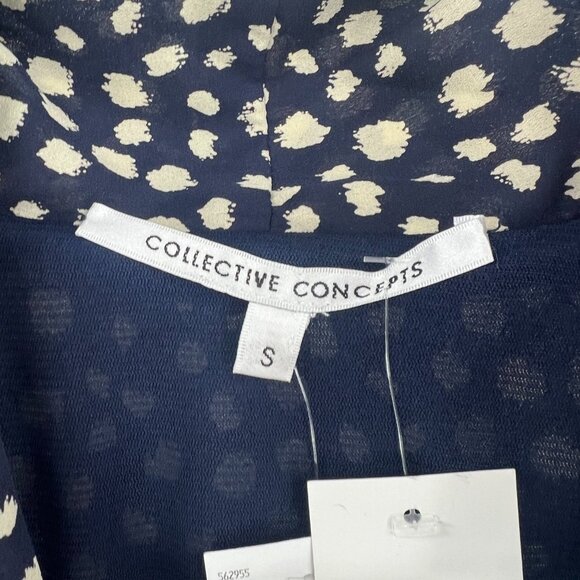 NWT Collective Concepts Navy Ivory Print Mini Dress Women's Small - Picture 4 of 7